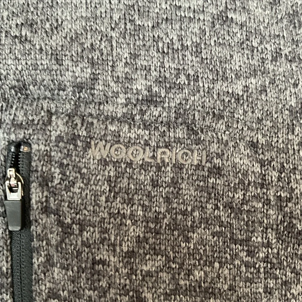 Woolrich Mens XXL Navy Blue Heather Quarter Zip Fleece Pullover Sweater Jacket